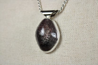 Silver Pendant With Hematite Included Quartz